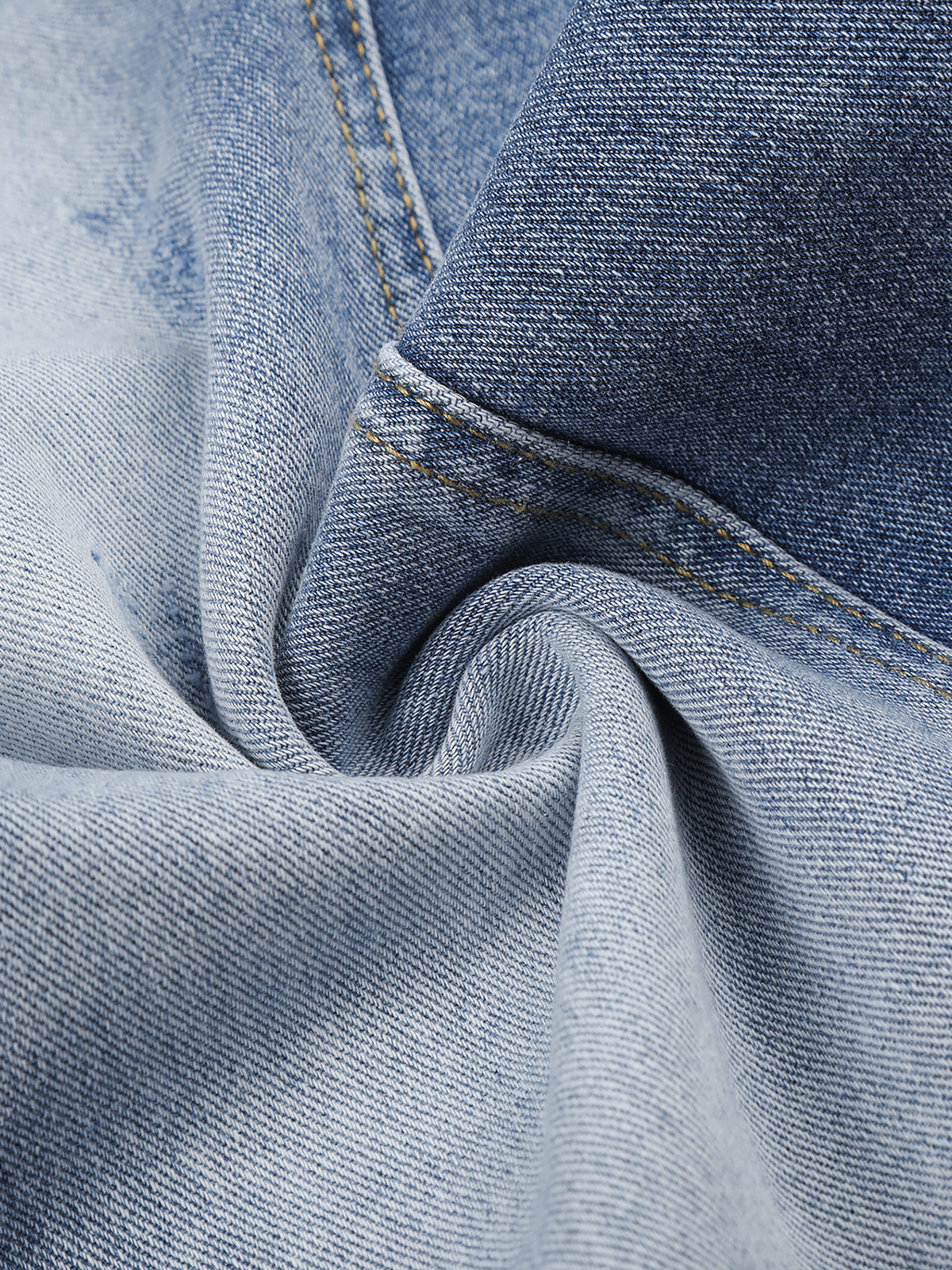 Double-Waist Contrast-Panelled Baggy Jeans