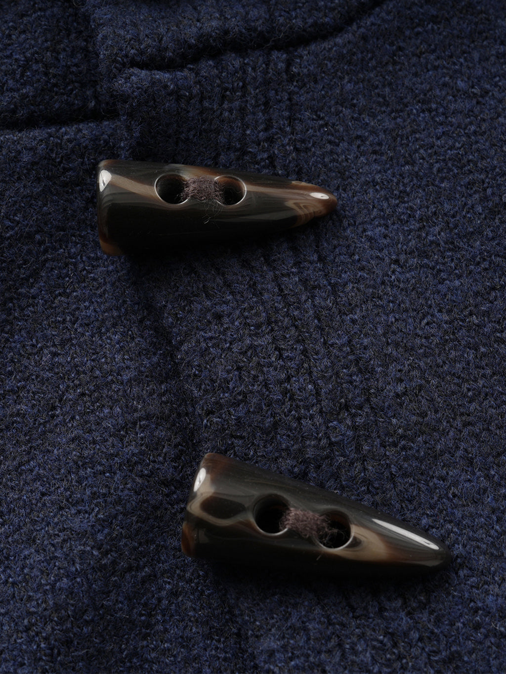 Horn-Button Hooded Boxy Knit Cardigan