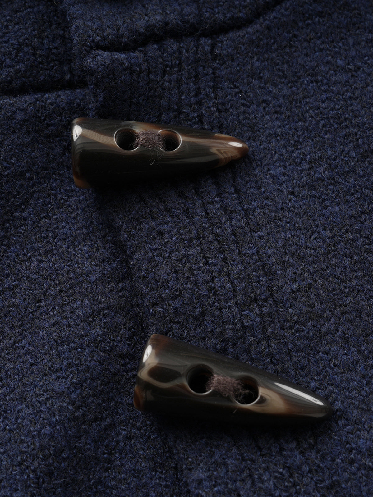 Horn-Button Hooded Boxy Knit Cardigan