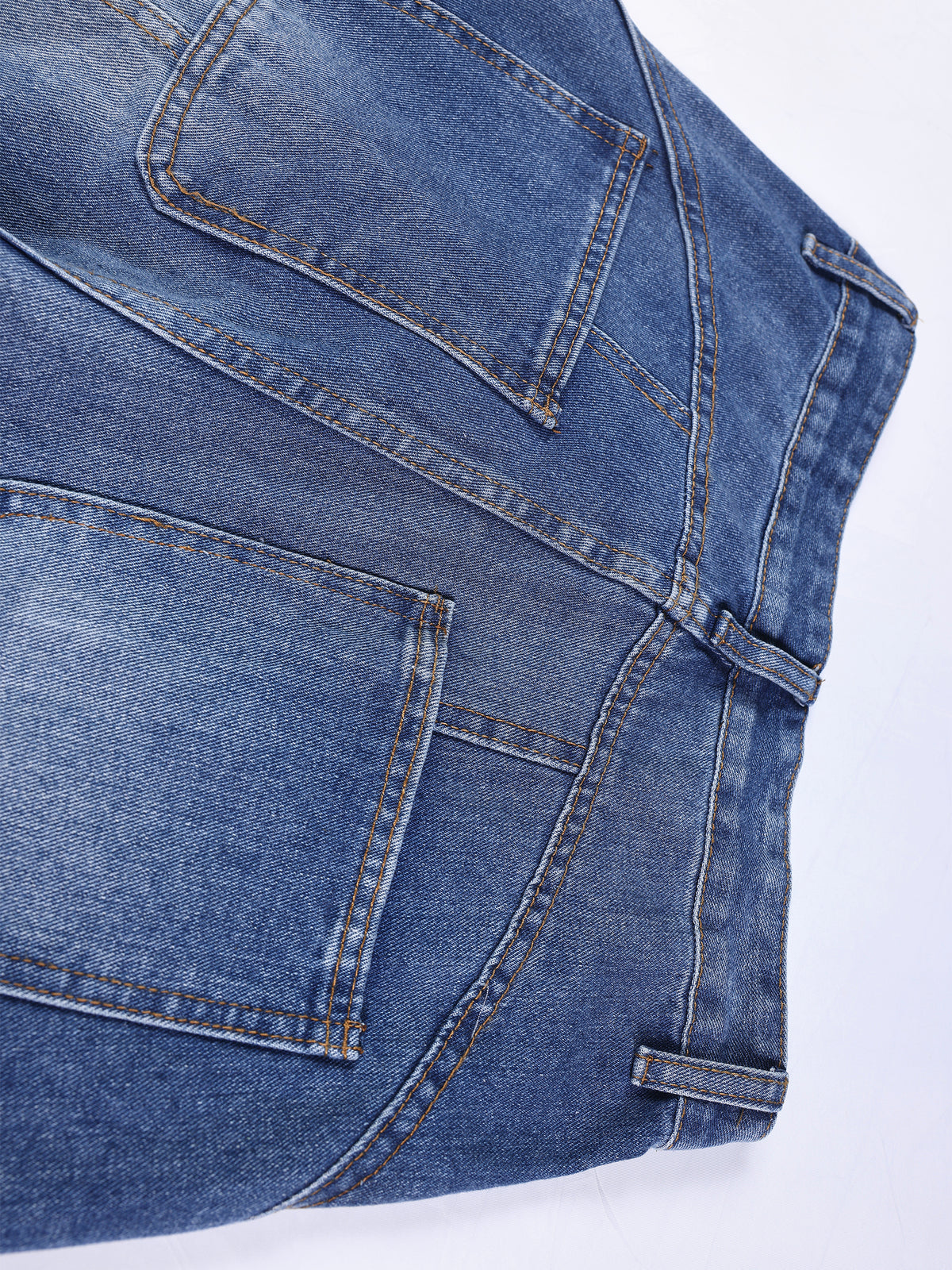 Curved-Panel Baggy Jeans