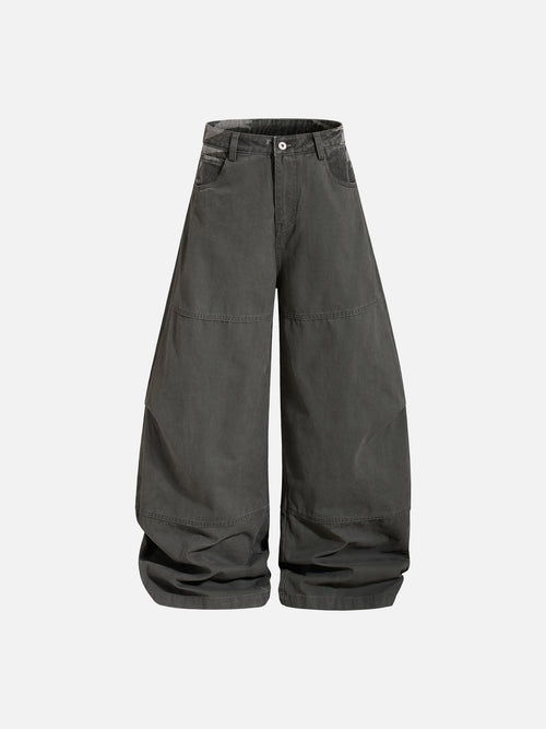 Camo-Paneled Cinch-Back Baggy Workwear Pants