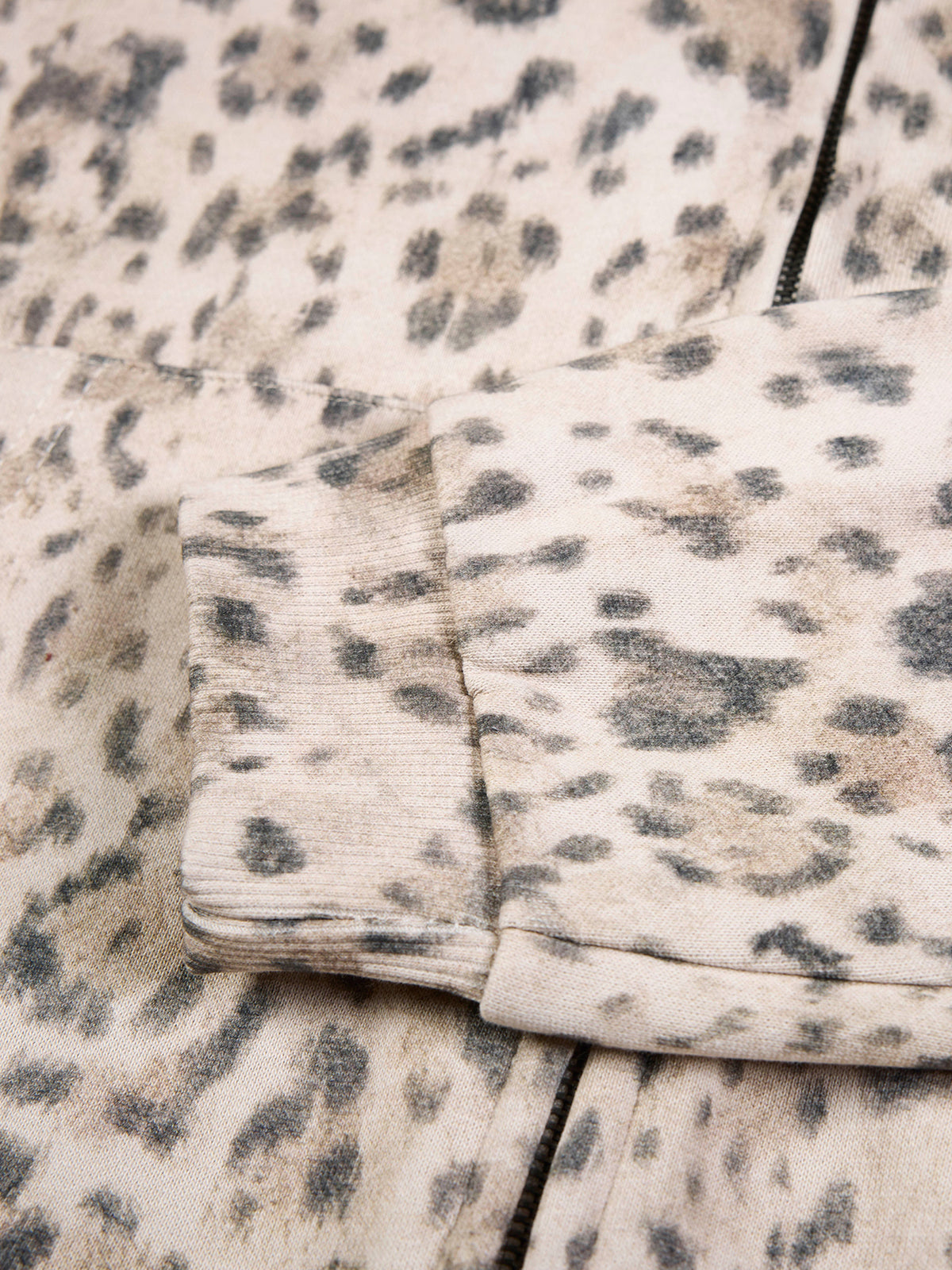 All-Over Leopard Print Boxy Zip Hoodie