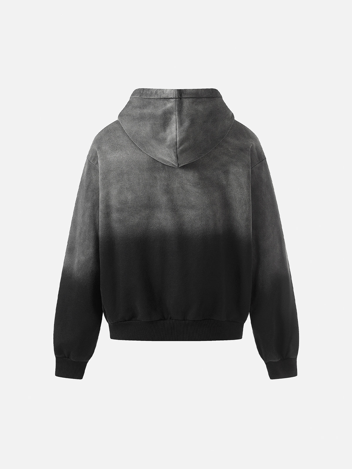 Ombré Wash Plaid Appliqué Number 23 Boxy Zip Hoodie