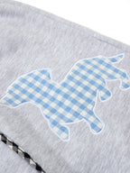 Gingham Dog Applique Baggy Sweatpants