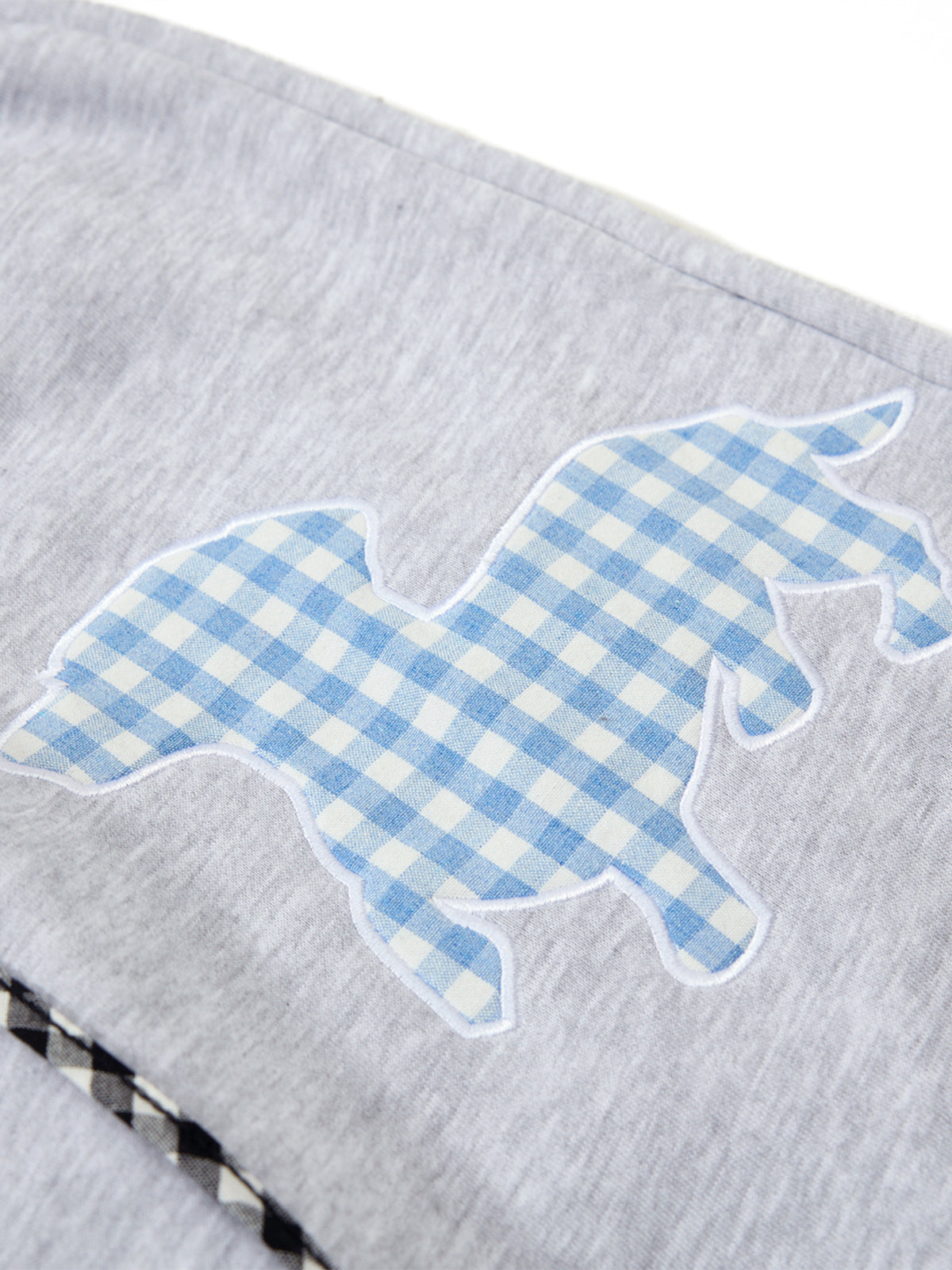 Gingham Dog Applique Baggy Sweatpants