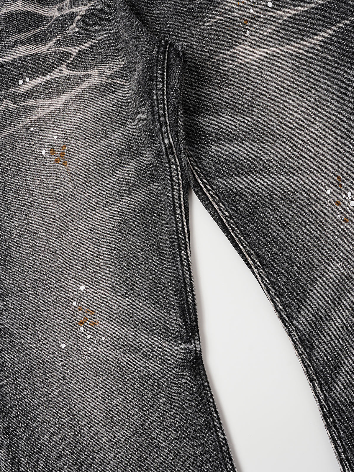 Cobweb Bleached Whiskered Flared Denim Jeans