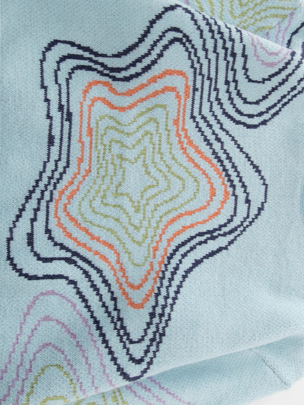 Wavy-Star Graphic Oversized Sweater