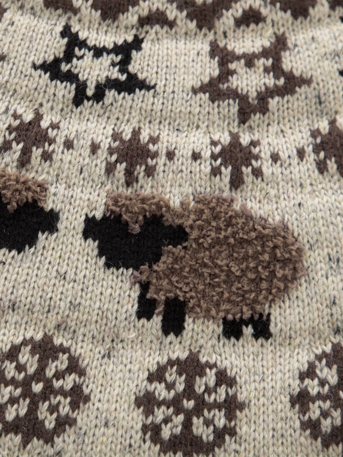 Nordic Fair Isle Sheep Pattern Oversized Knit Sweater