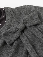 Polka-Dot Layered Bow-Accented Slim Top