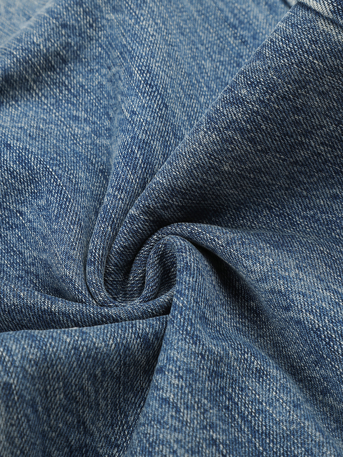 Star-and-Stripe Yoke Distressed Straight-Leg Jeans