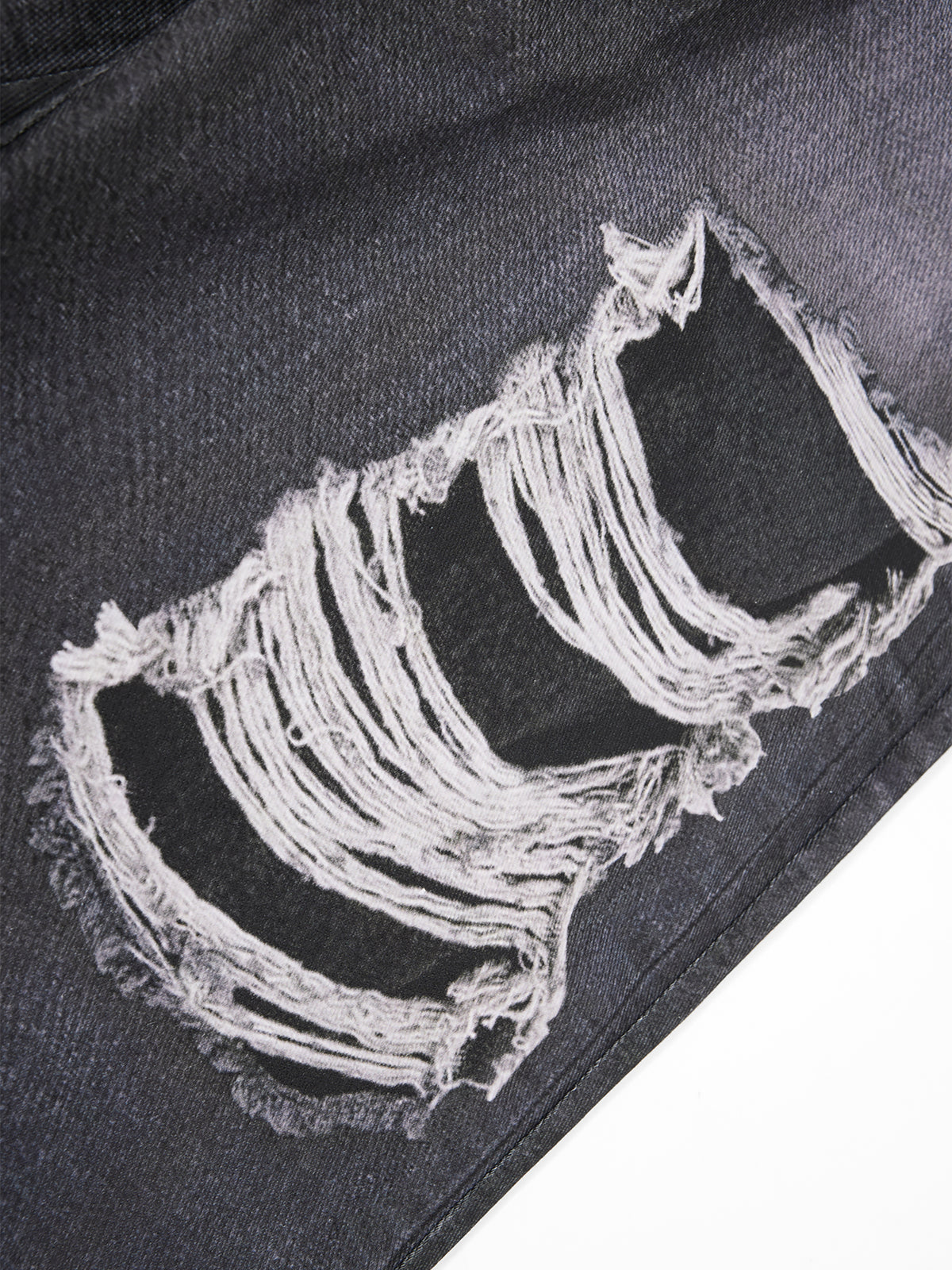 Double-Waistband Ripped Star-Print Super-Baggy Jeans