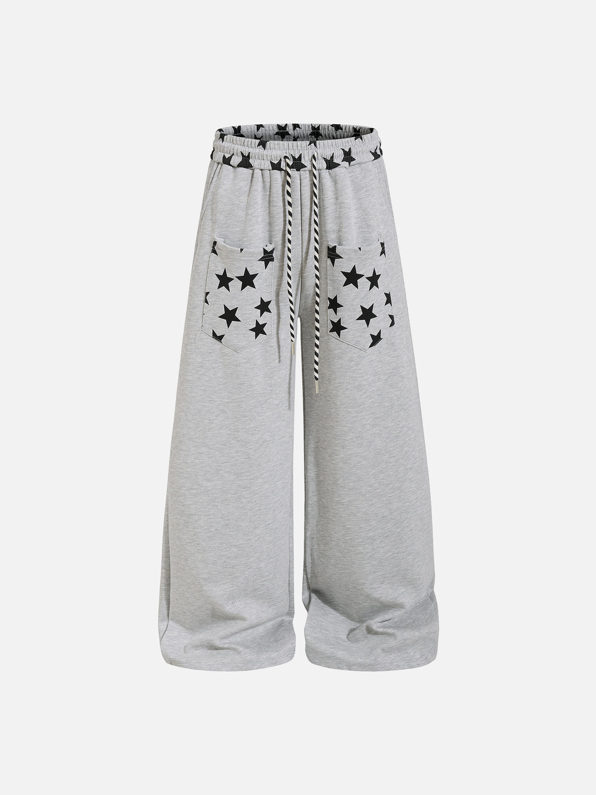 Star-Print Double-Waistband Baggy Sweatpants