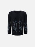 Tribal-Graphic Oversized Knit Sweater