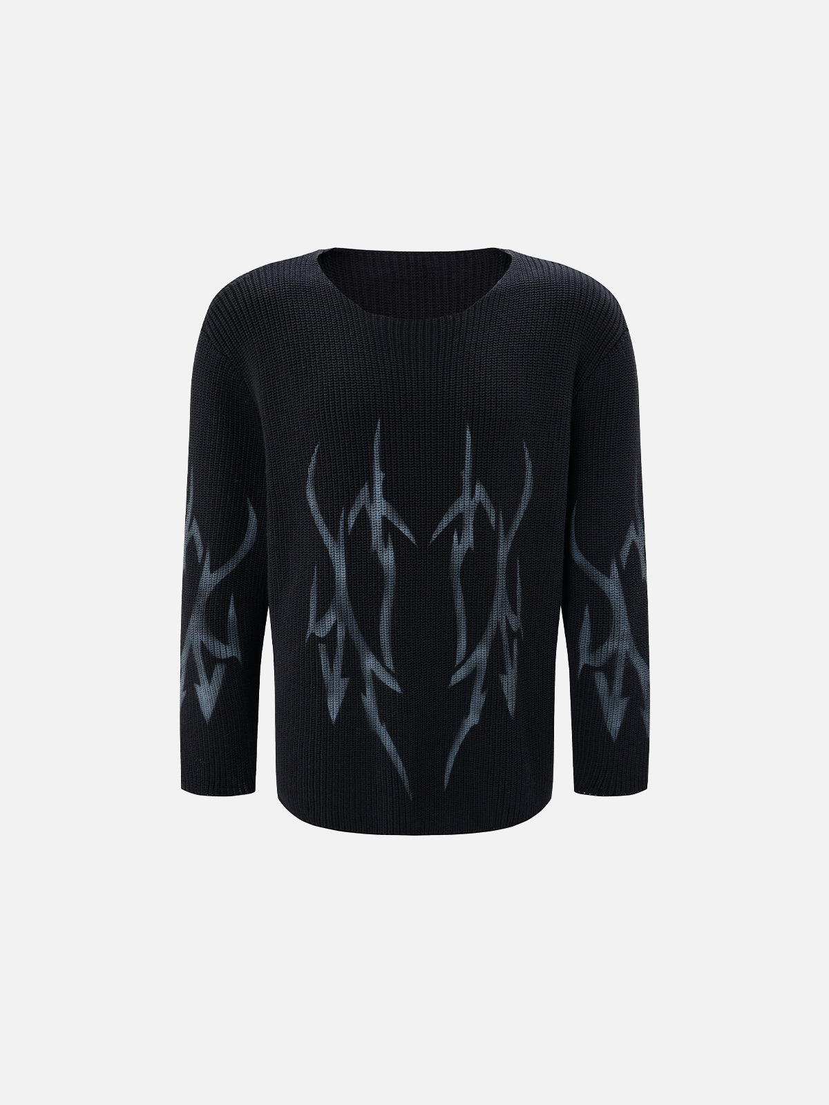 Tribal-Graphic Oversized Knit Sweater