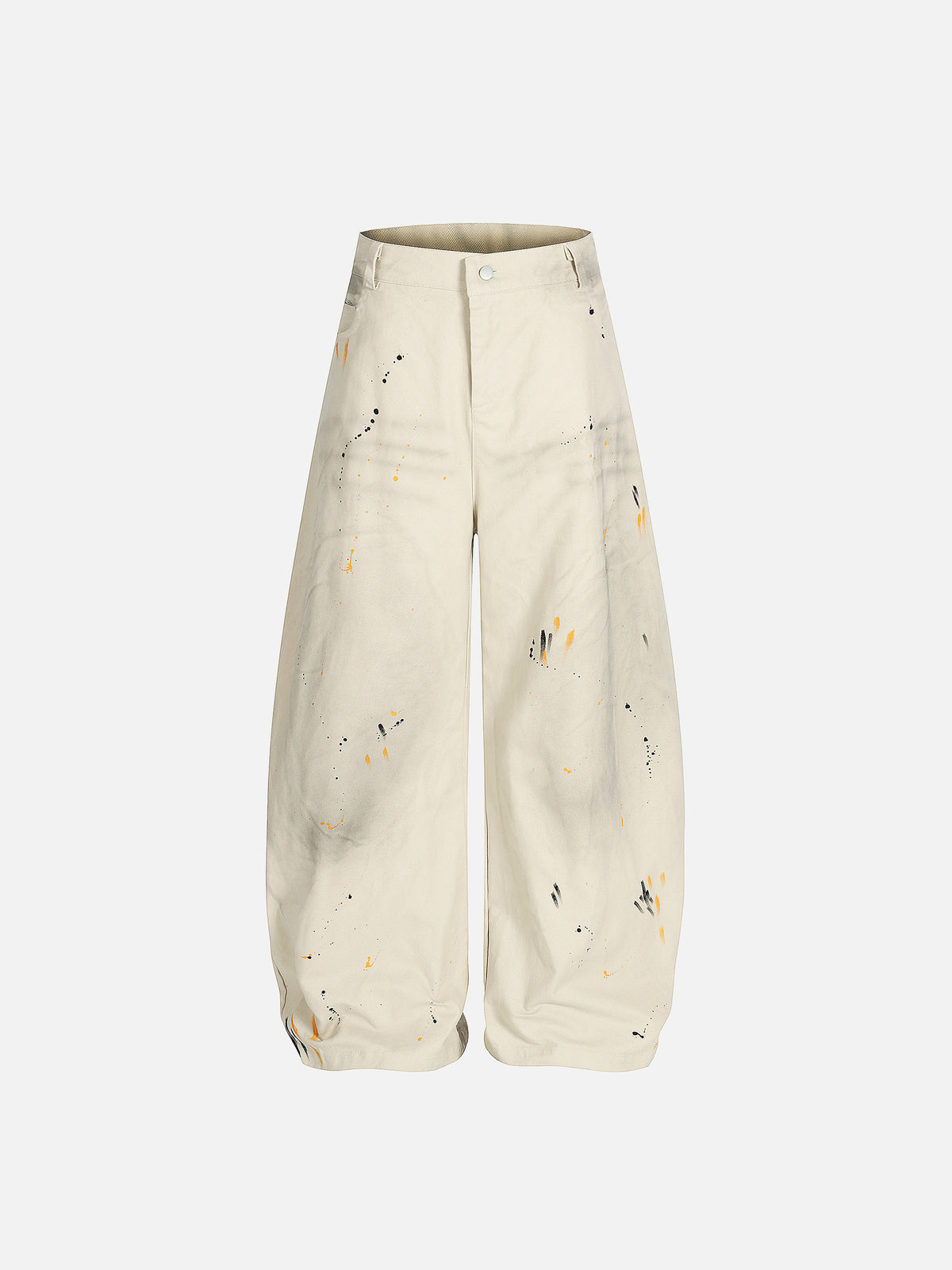 Paint-Splatter Smudge-Detail Curved Baggy Pants