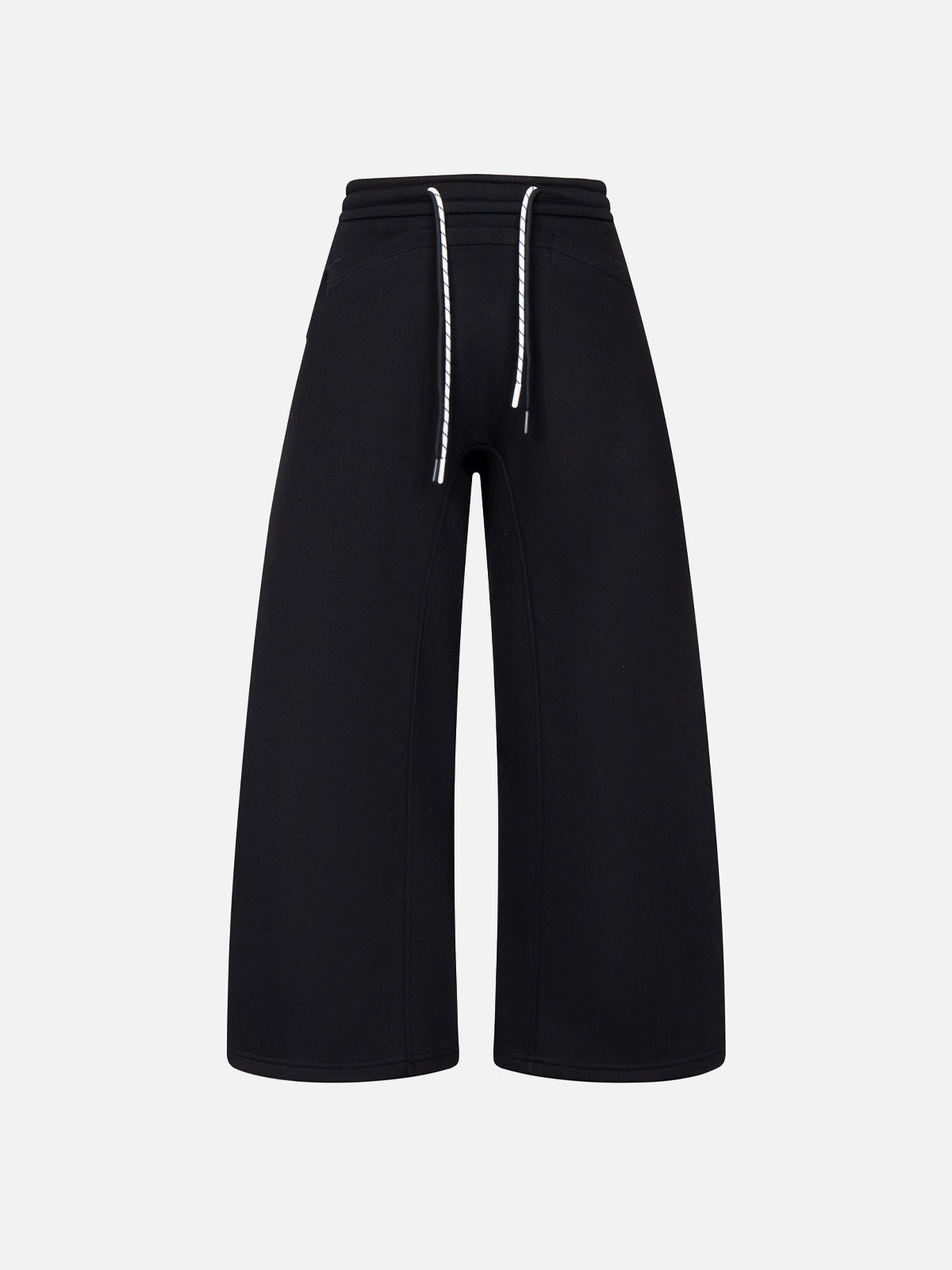 Curved-Seam Drawstring Baggy Barrel Sweatpants