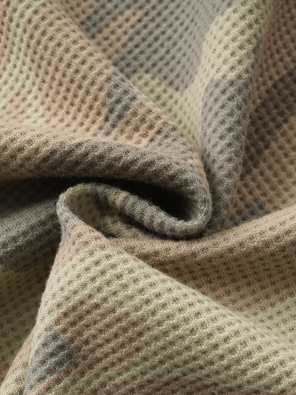 Camo Military-Braid Boxy Zip-Up Hoodie