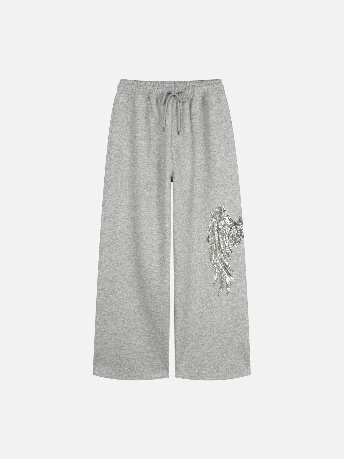 Sequin Angel-Wing Graphic Straight Sweatpants