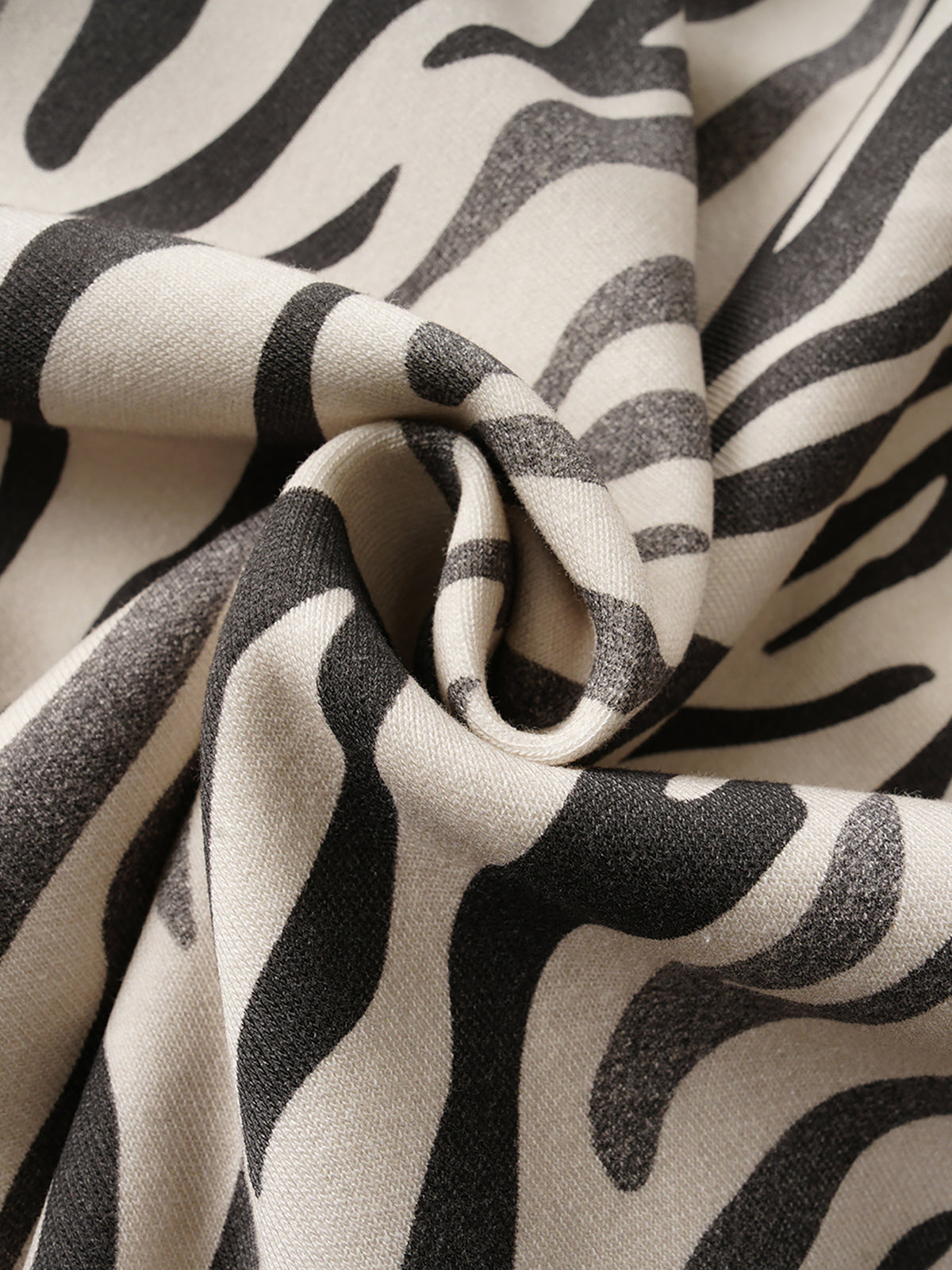 All-Over Tiger Zebra Animal Pattern Boxy Zip Hoodie