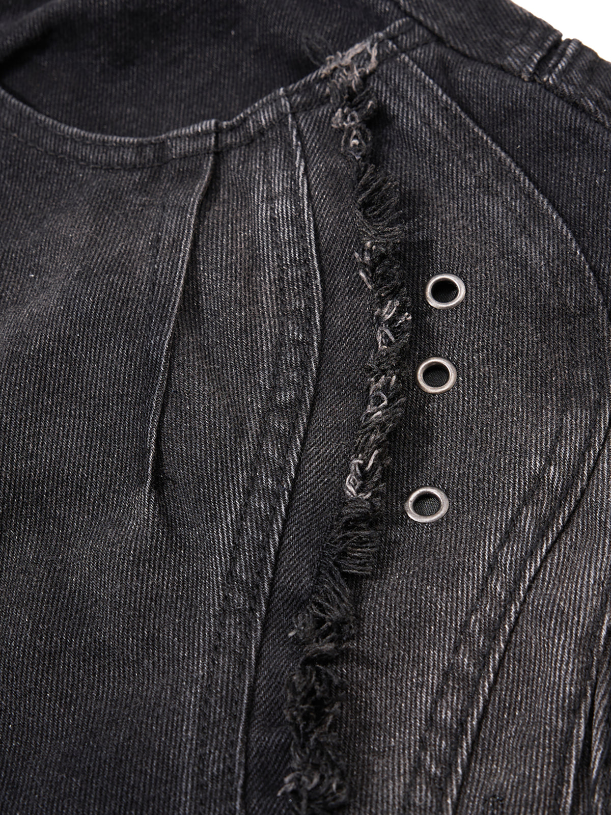 Deconstructed Raw-Edge Curved Flap-Pocket Super Baggy Jeans