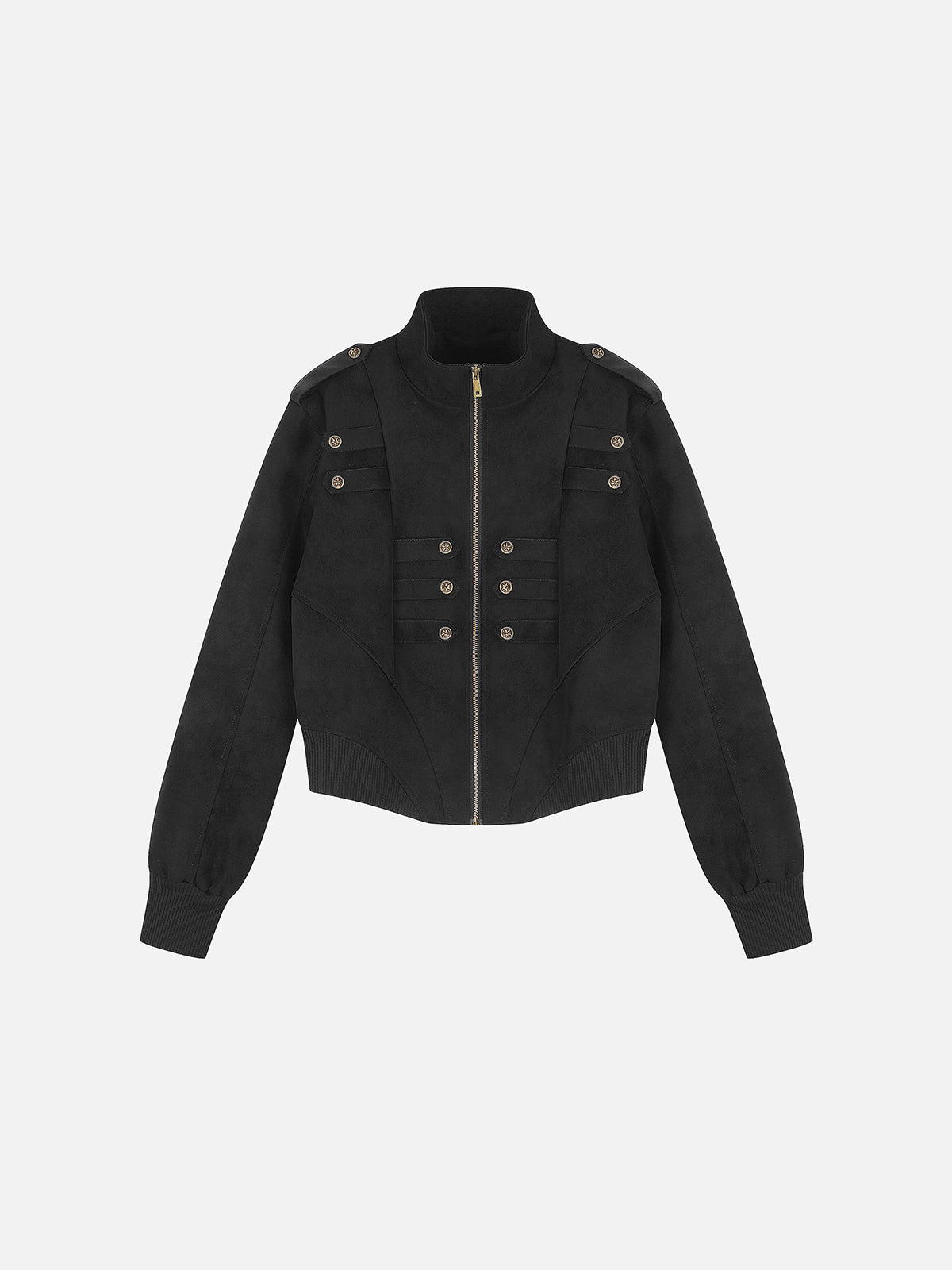 Metal Button-Embellished Boxy Jacket