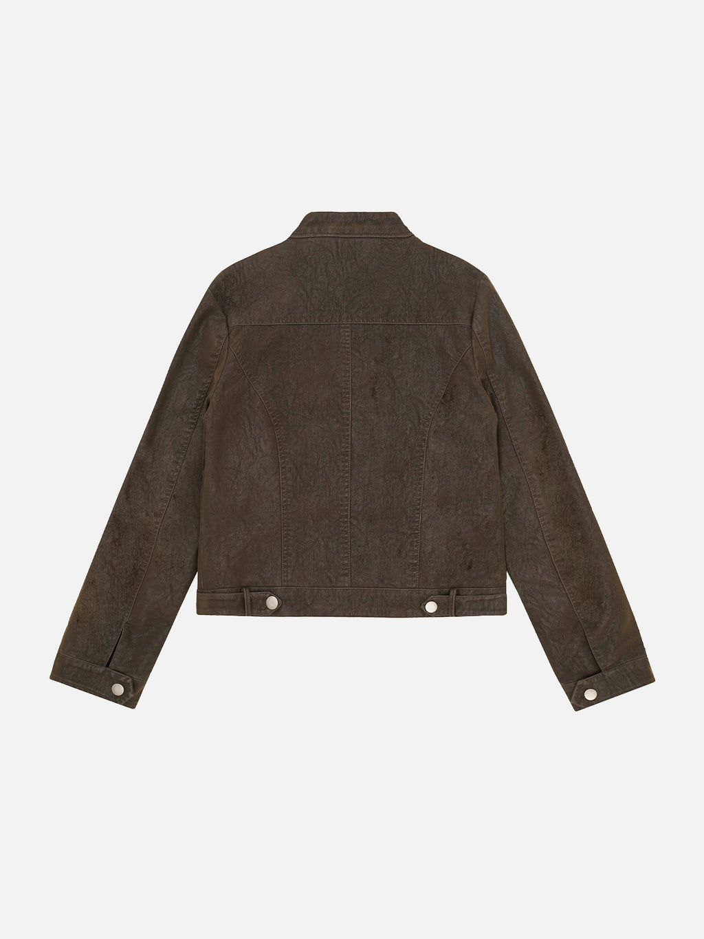 Asymmetric-Zip Boxy Moto Jacket