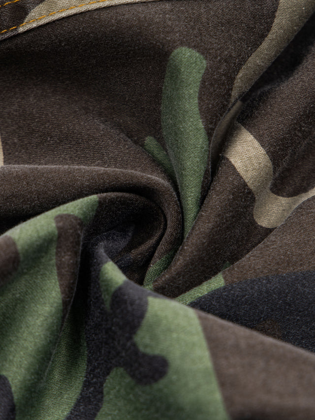 Camo & Leopard Panelled Baggy Barrel Carpenter Pants