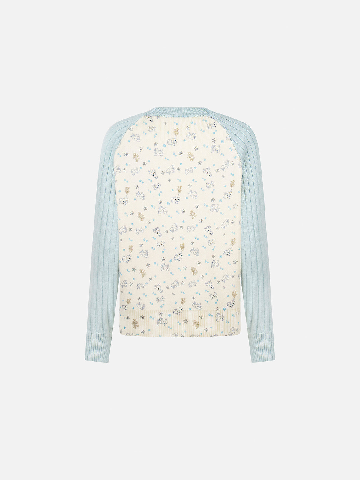 "I ♥ ME" Raglan Ribbed-Sleeve Jacquard Knit Sweater