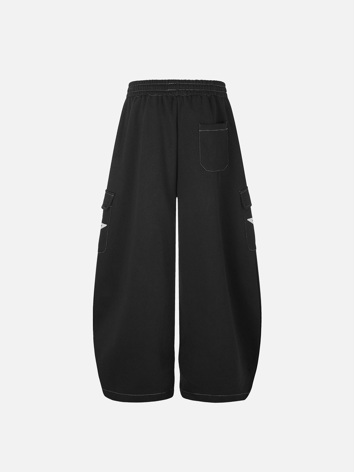 Star-Appliqué Contrast-Stitched Baggy Cargo Sweatpants
