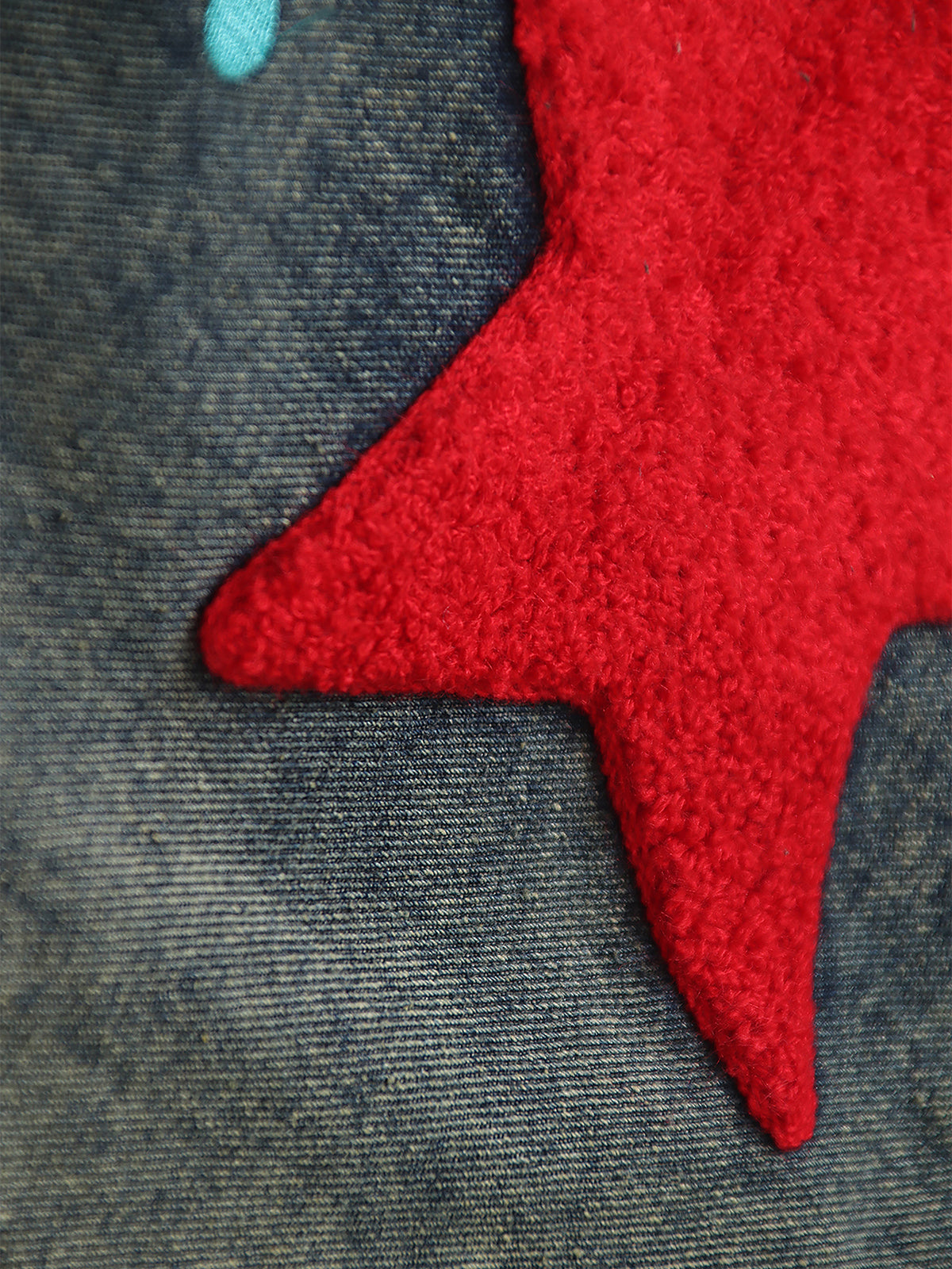 Colourful Star-Patch Baggy Jeans