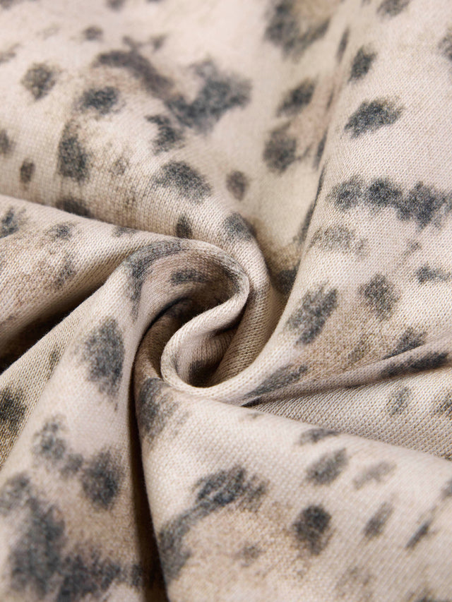 All-Over Leopard Print Boxy Zip Hoodie