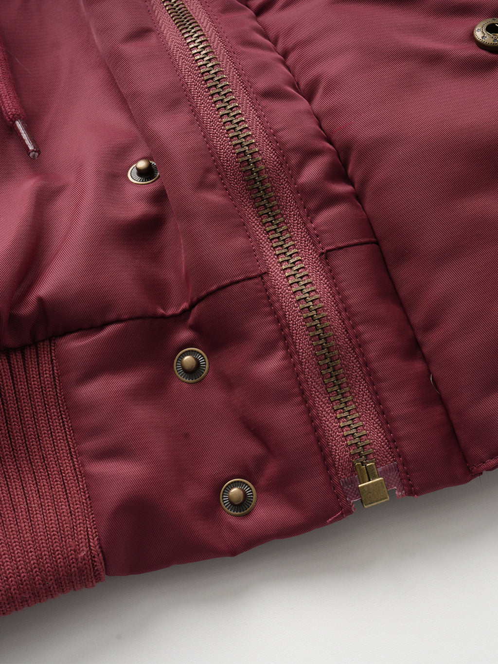 Faux-Fur Hood Eyelet-Accented Boxy Bomber Jacket