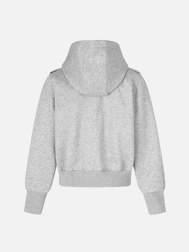 Star-Shaped Studded Boxy Zip-Up hoodie