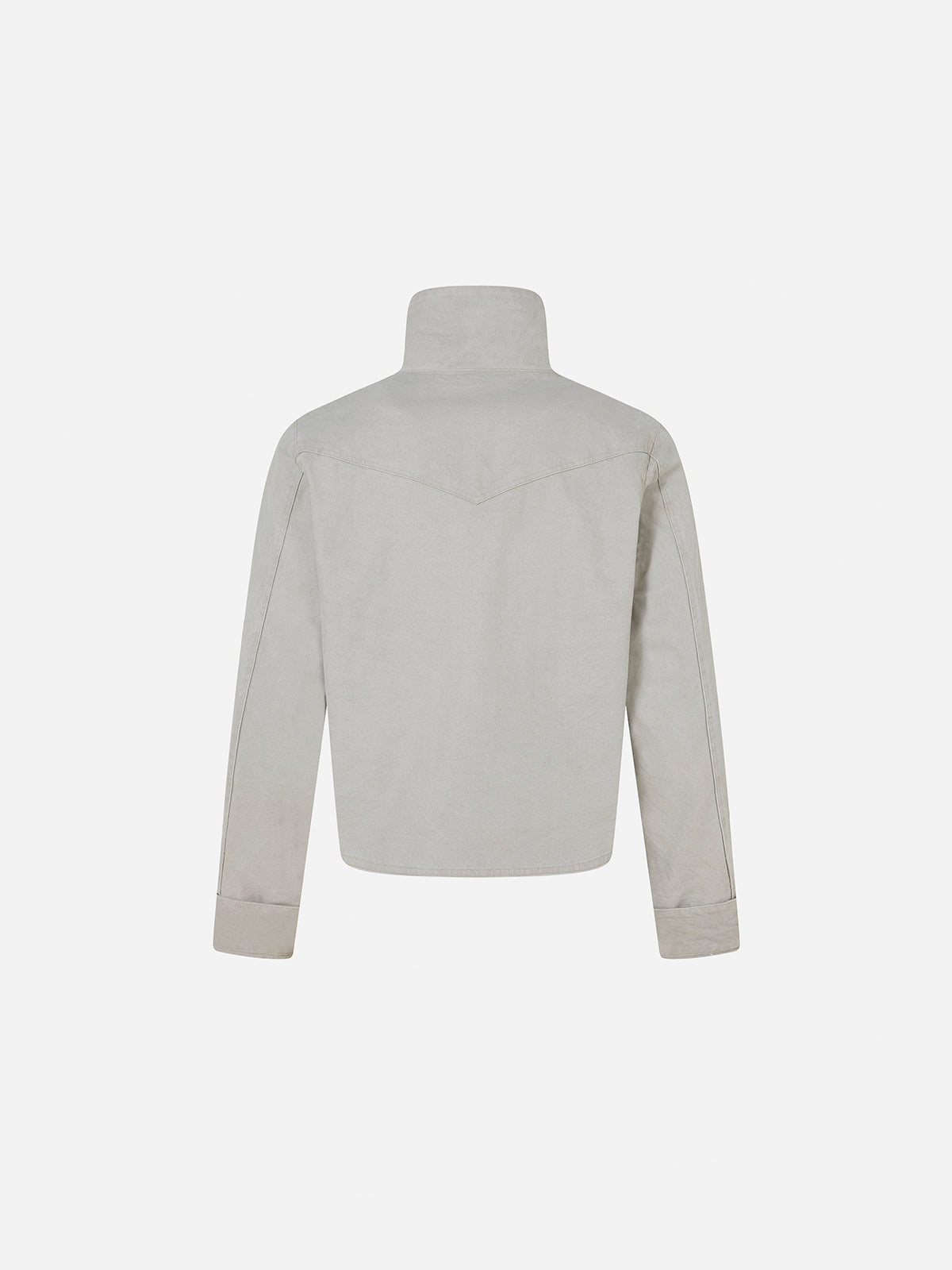 Military Frog-Button High-Neck Boxy Canvas Jacket