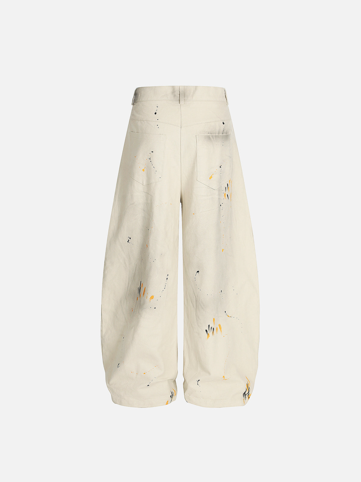 Paint-Splatter Smudge-Detail Curved Baggy Pants