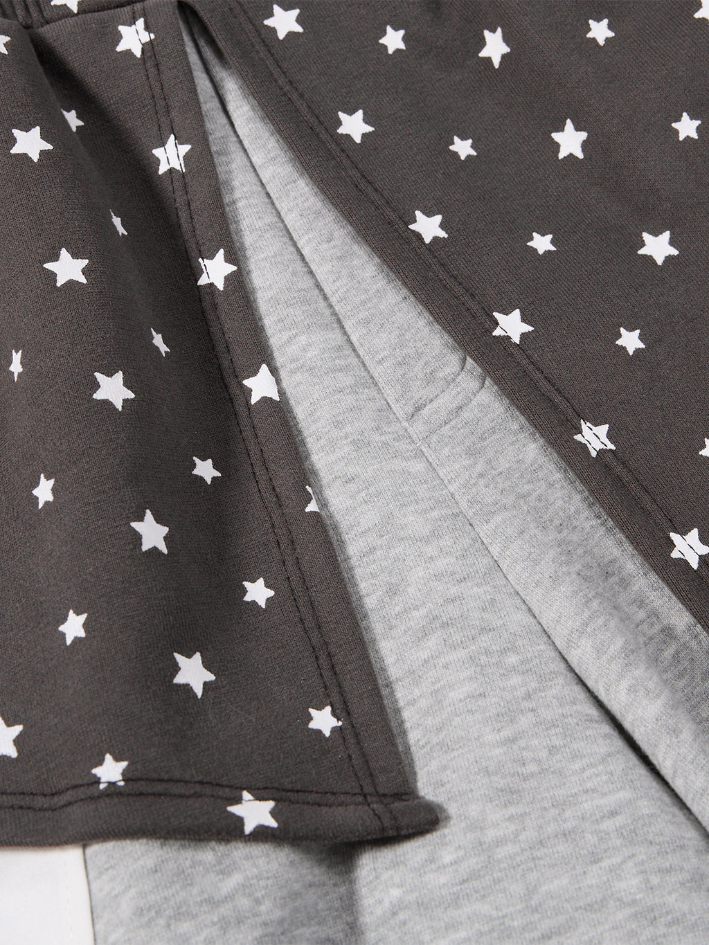 Star-Print Skirt-Overlay Baggy Sweatpants