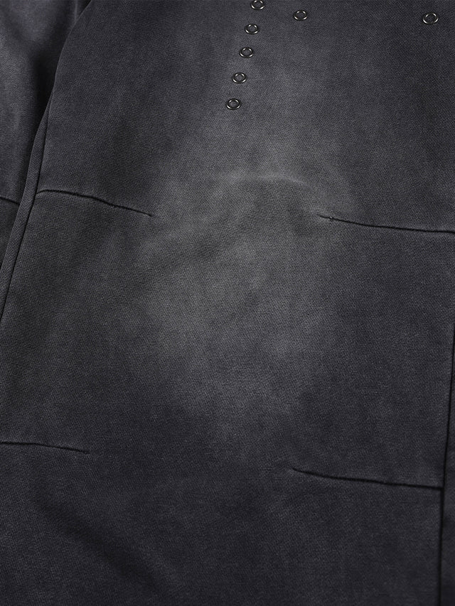 Eyelet Studded Washed Baggy Barrel Sweatpants