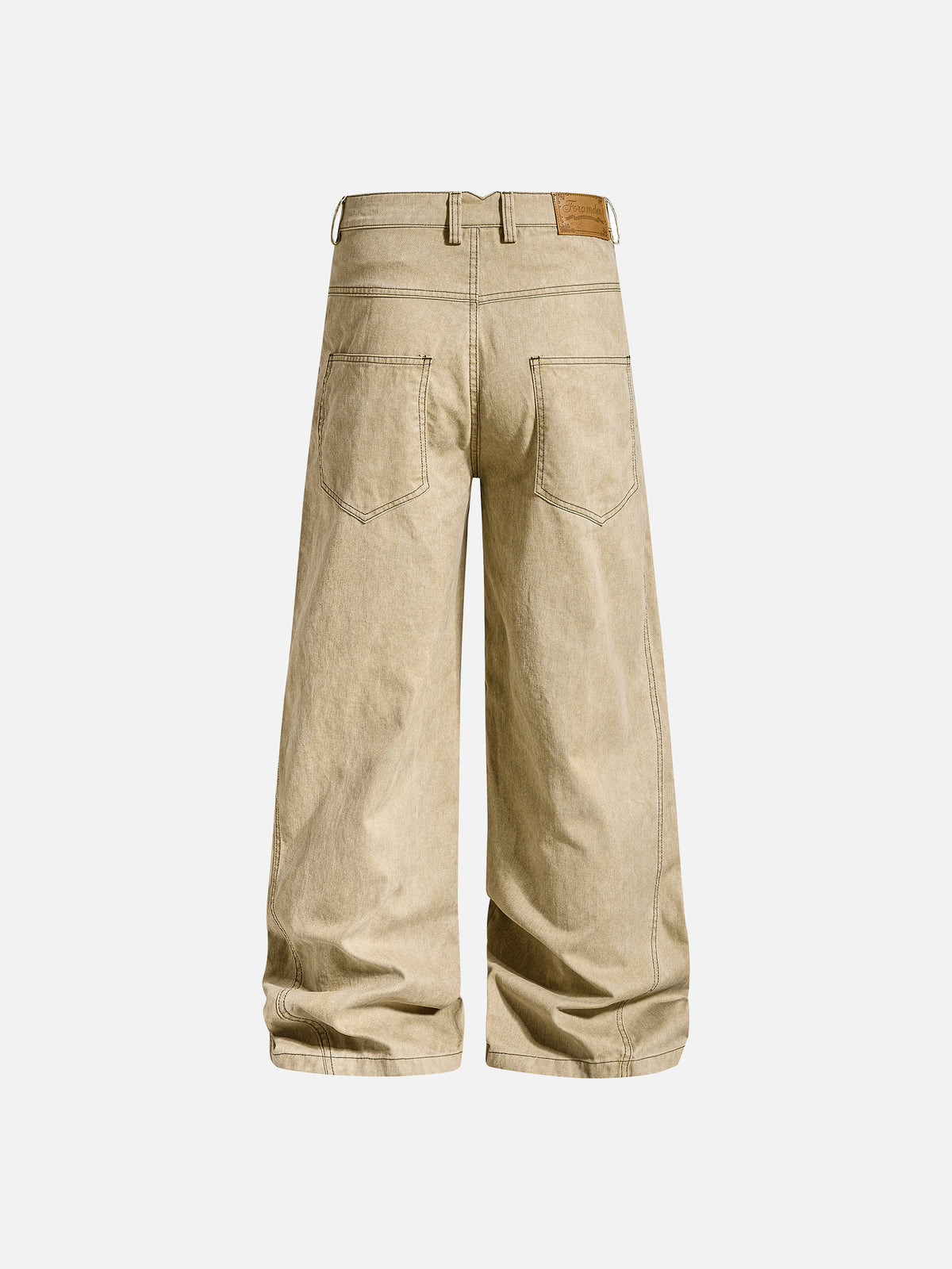 Rope-Detail Washed Baggy Jeans