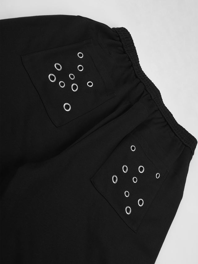 Eyelet-Embellished Straight-Leg Sweatpants