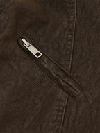 Asymmetric-Zip Boxy Moto Jacket