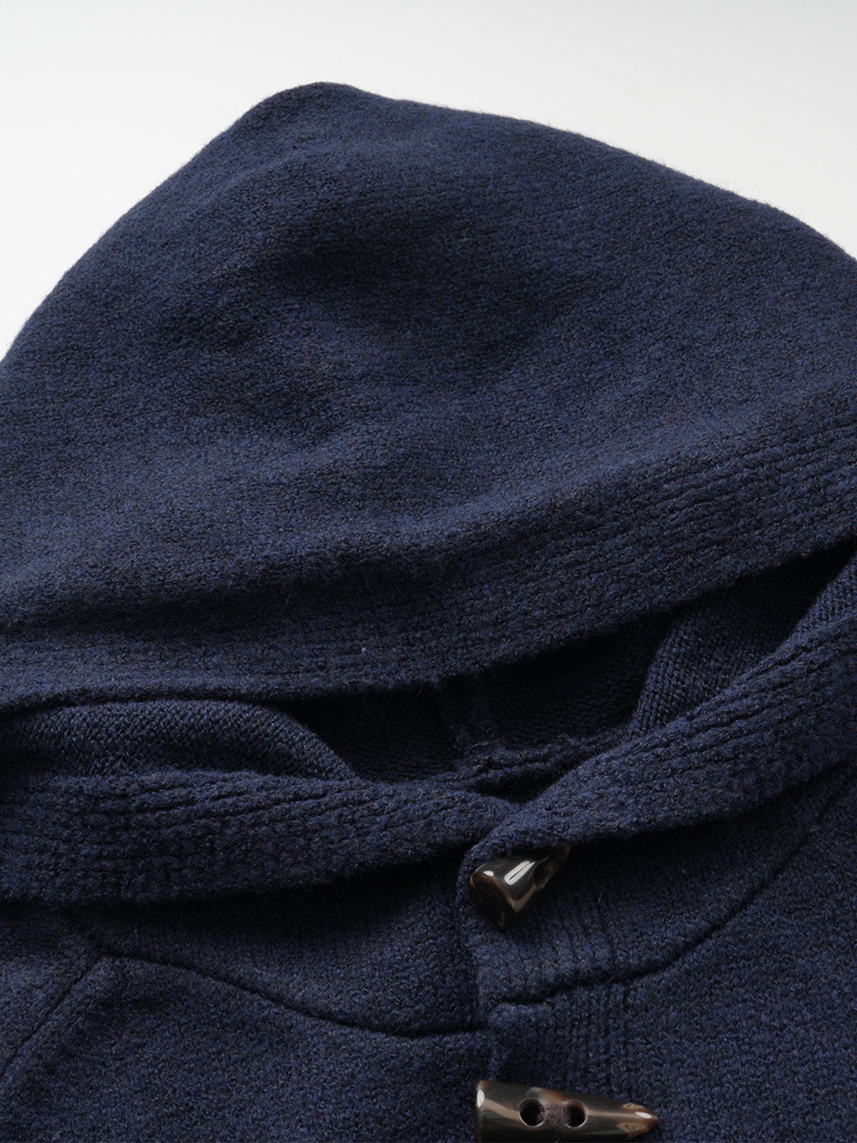 Horn-Button Hooded Boxy Knit Cardigan