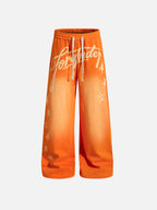 Star-Graphic Script-Embroidered Straight-Leg Sweatpants