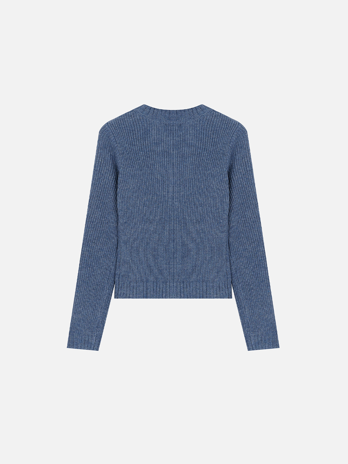 Rib-Knit Button-Front Henley Sweater