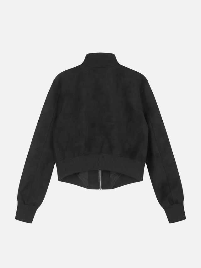 Metal Button-Embellished Boxy Jacket