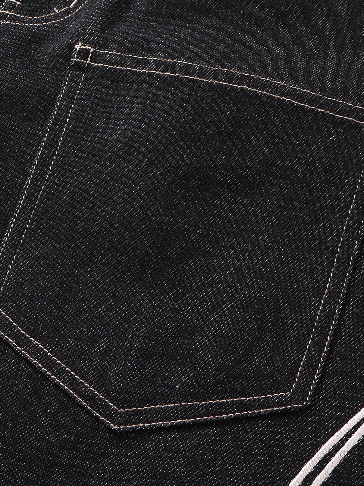 Tribal Embroidered Contrast-Stitch Baggy Barrel Jeans
