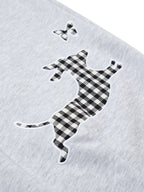 Gingham Dog Applique Baggy Sweatpants