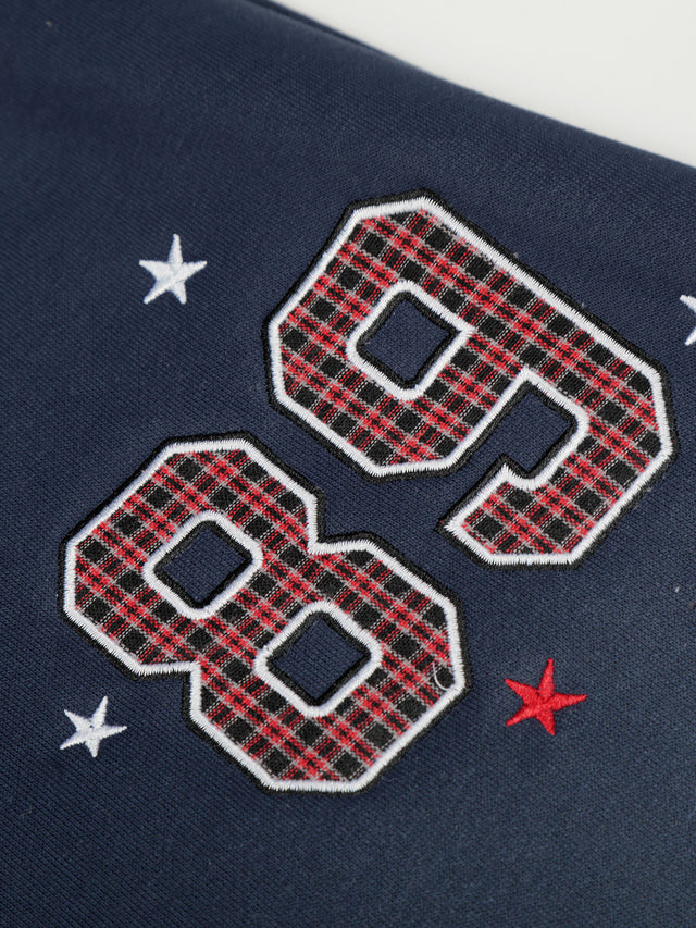 Number and Star-Embroidered Baggy Sweatpants