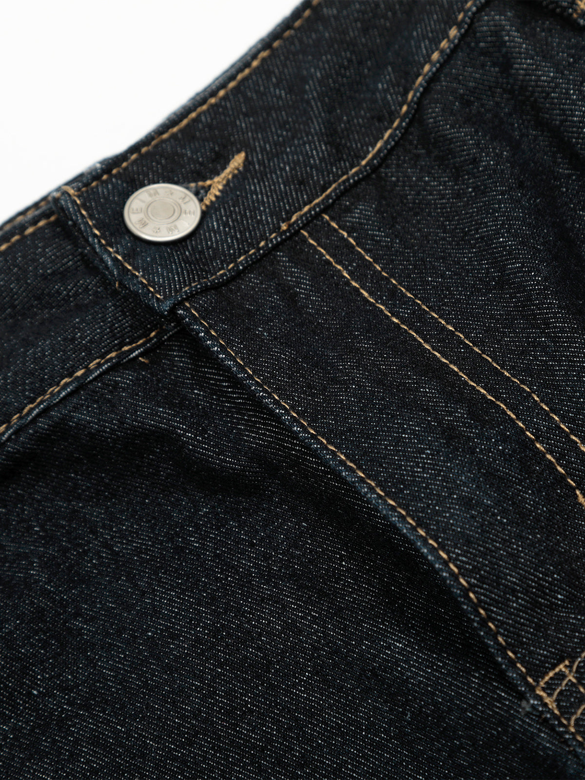 Leopard-Trim Multi-Pocket Baggy Jeans