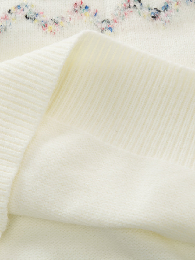 Cable-Knit Fair Isle Yoke Regular Pullover Sweater