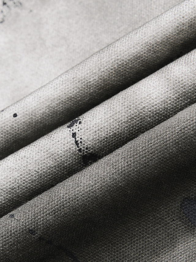 Acid-Washed Splatter-Print Double-Waistband Super Baggy Pants
